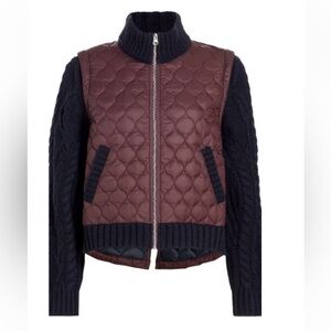 Veronica Beard Patra Quilted Wool Blend mixed Media Jacket Small